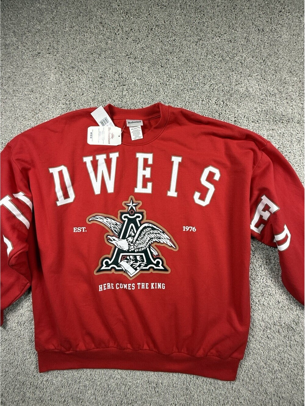 NWT Budweiser Men’s Red Graphic Sweatshirt Size XXL Official